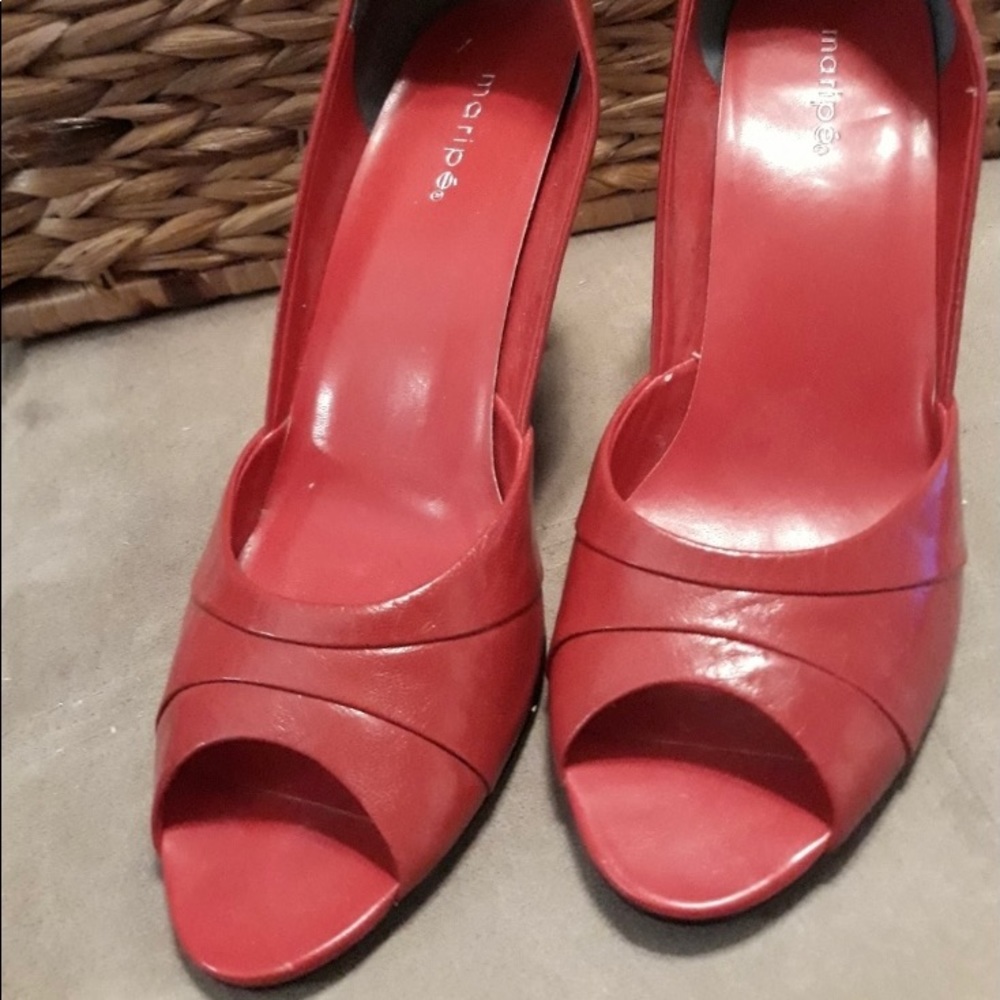 Red Peep Toe Heels